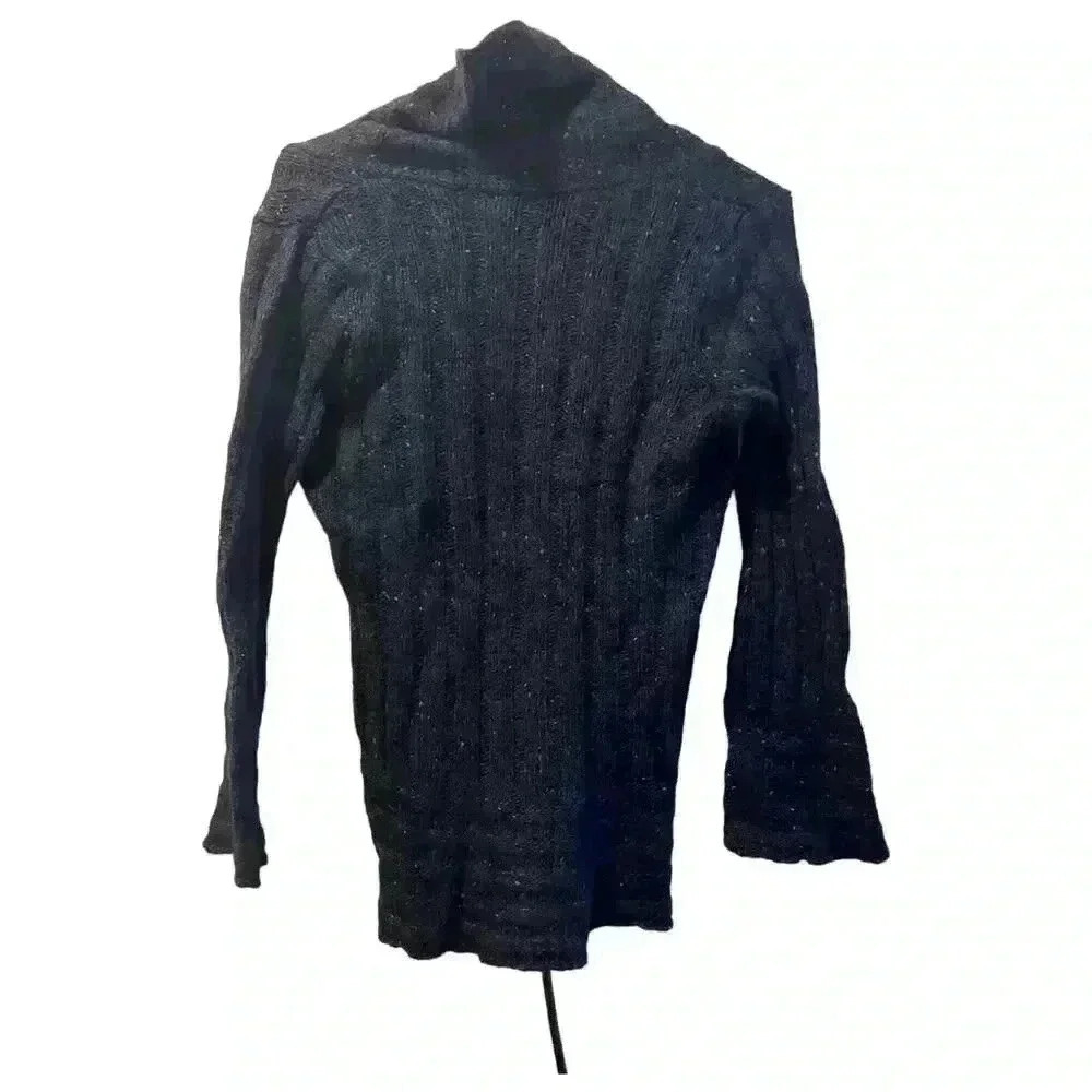 Margaret O'Leary Navy Cardigan Sweater Size Medium Center Button - Picture 7 of 8